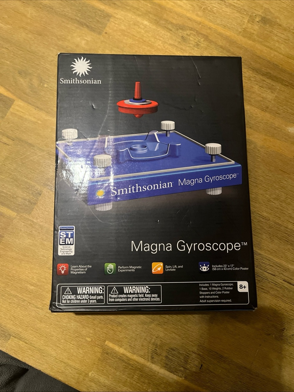 Smithsonian Magna Gyroscope Kids STEM Toy - Blue and Red